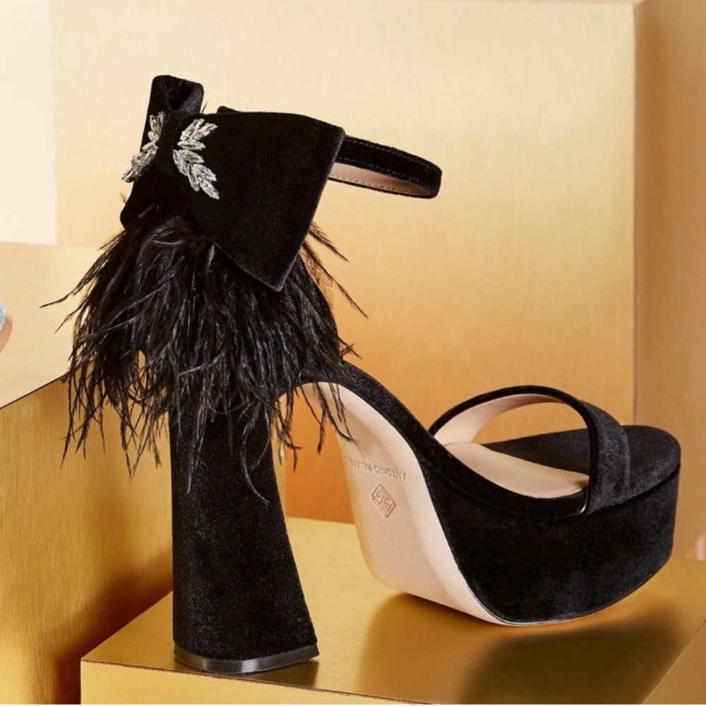 Antonio Melani Janie Velvet Platform Dress Sandals Sz 8,5